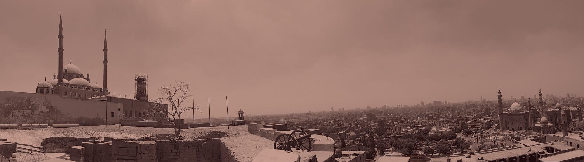 Cairo seen from the ramparts of the Citadel of Saladin at dusk.