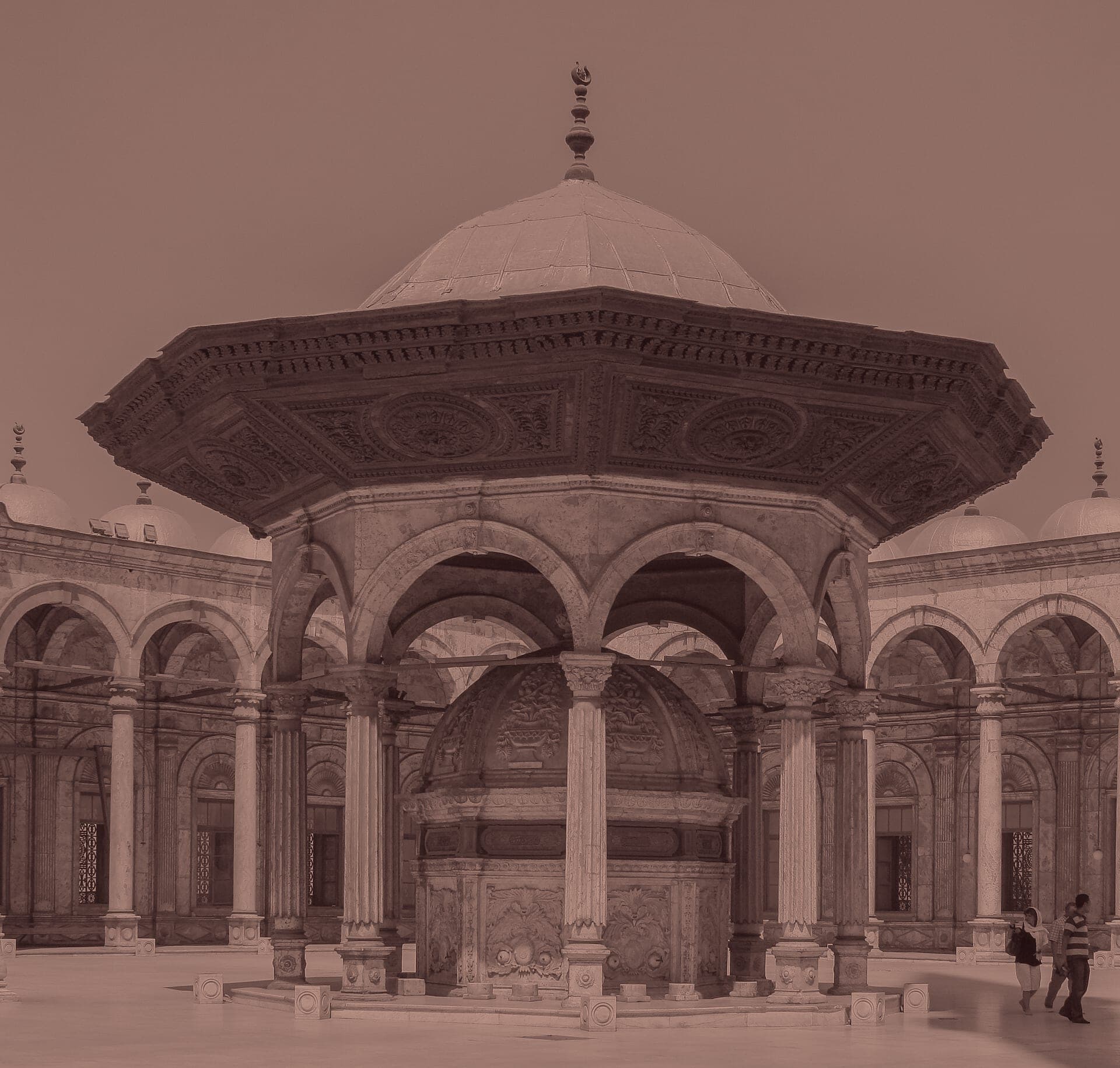 The ablution fountain in the courtyard of the Muhammad Ali Mosque at the Salah El-Din Citadel, Cairo.